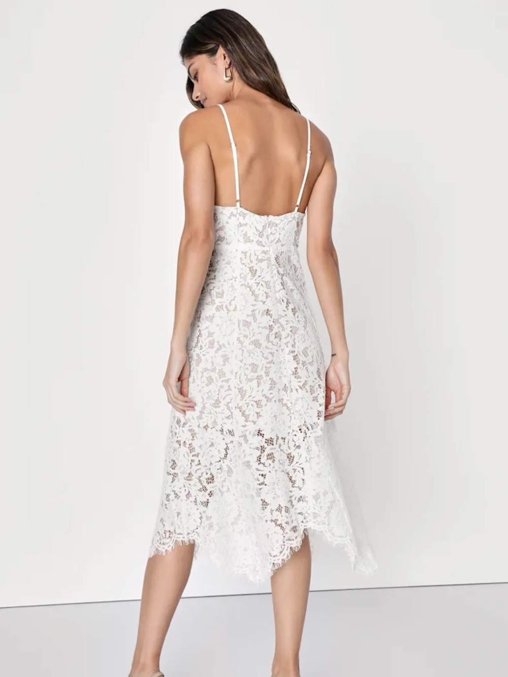 Lulus “One Wish” White Lace Midi Dress |S | Romantic Bridal/Occasion - Picture 3 of 11
